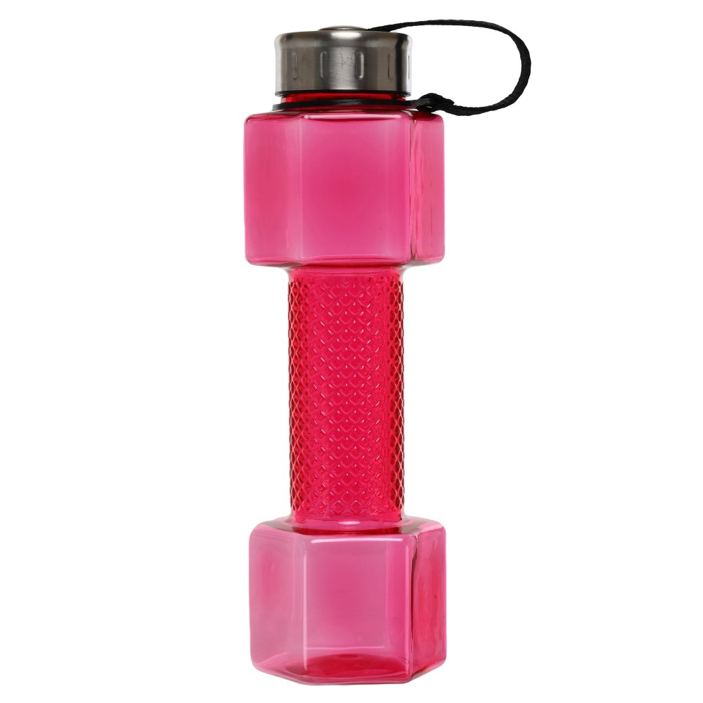 Пляшка для води Water Bottle у вигляді гантелі 760 мл рожевий (FI-7153)
