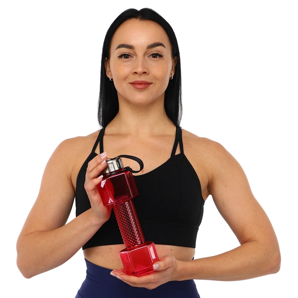 Пляшка для води Water Bottle у вигляді гантелі 760 мл рожевий (FI-7153)