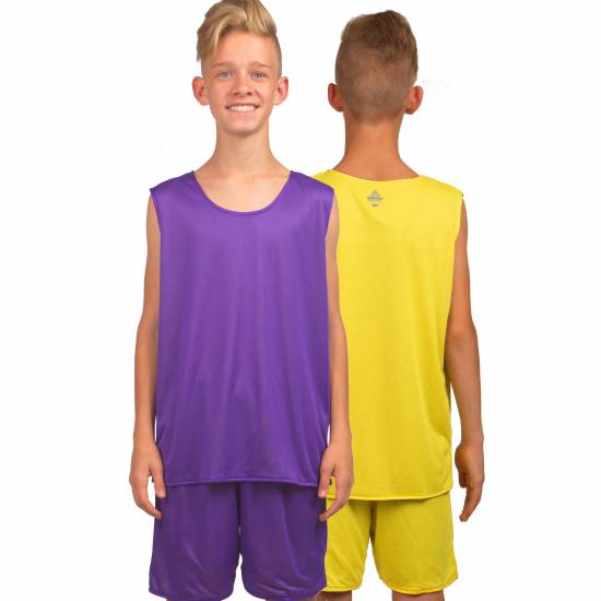 Форма баскетбольна дитяча BasketBall Uniform двостороння фіолетовий-жовтий (LD-8300T)
