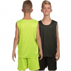 Форма баскетбольна дитяча BasketBall Uniform двостороння салатовий-чорний (LD-8300T)