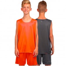 Форма баскетбольна дитяча BasketBall Uniform двостороння помаранчевий-сірий (LD-8300T)