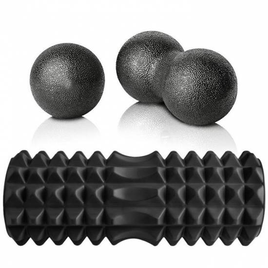 Набір масажний Massage Set м'ячі Ball 8 см, Duoball 8х17 см, ролл Spaine Roller 33х13 см (MS-0857-4-B-6664-1551)