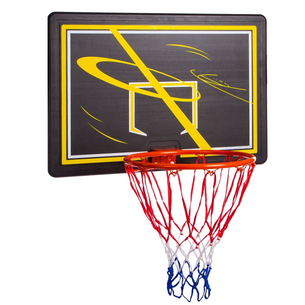 Щит баскетбольний ігровий Basketball Hoop 80х58 см з кільцем 38 см і сіткою (S009F)