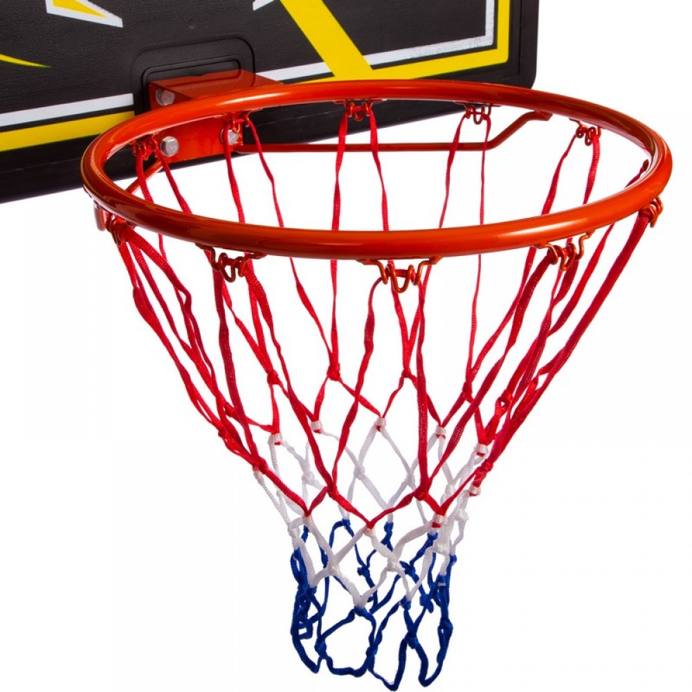 Щит баскетбольний ігровий Basketball Hoop 80х58 см з кільцем 38 см і сіткою (S009F)