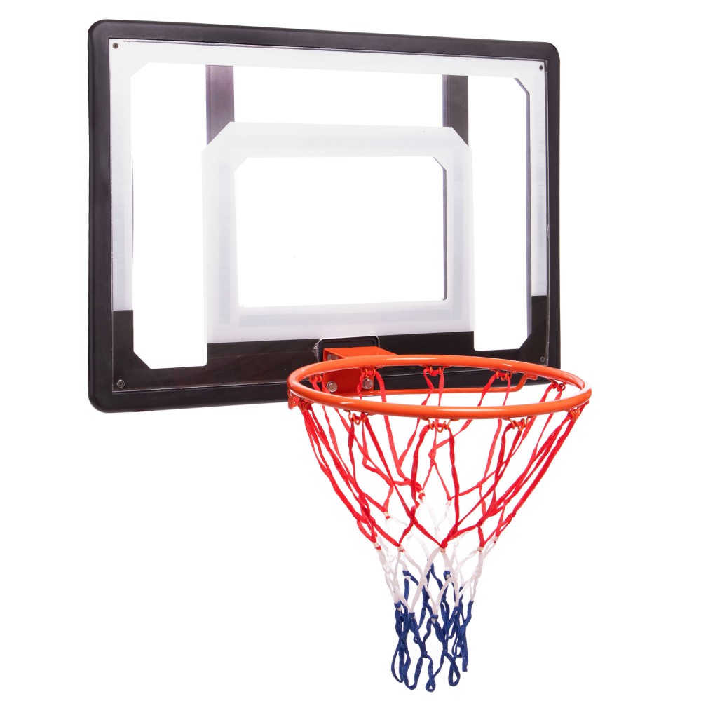 Щит баскетбольний Basketball Hoop 80х58 см з кільцем 38 см і сіткою (S010)
