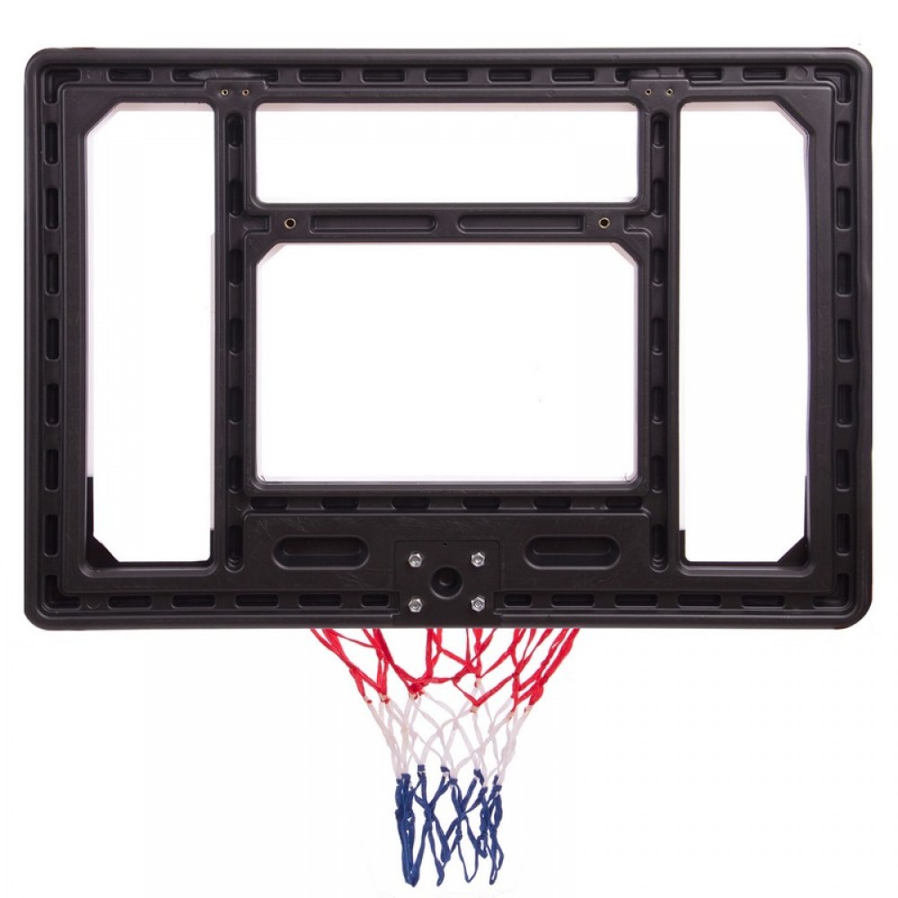 Щит баскетбольний Basketball Hoop 80х58 см з кільцем 38 см і сіткою (S010)