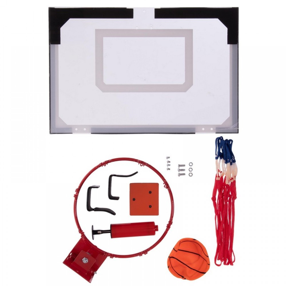 Міні-щит баскетбольний Basketball MiniHoop 45х30 см з кільцем 22 см і сіткою (S011)