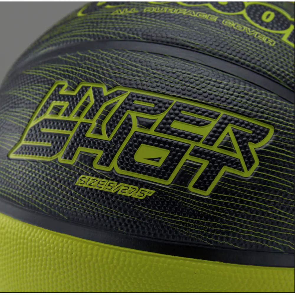 М'яч баскетбольний гумовий для вулиці та зали Wilson Hyper shot blackl/lime розмір 6