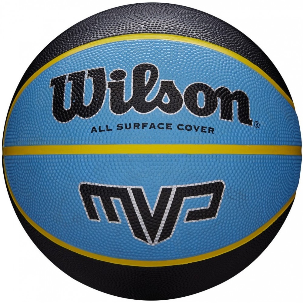 М'яч баскетбольний Wilson MVP розмір 5, 6, 7 чорно-синій для гри на вулиці-залі (WTB9019XB07)