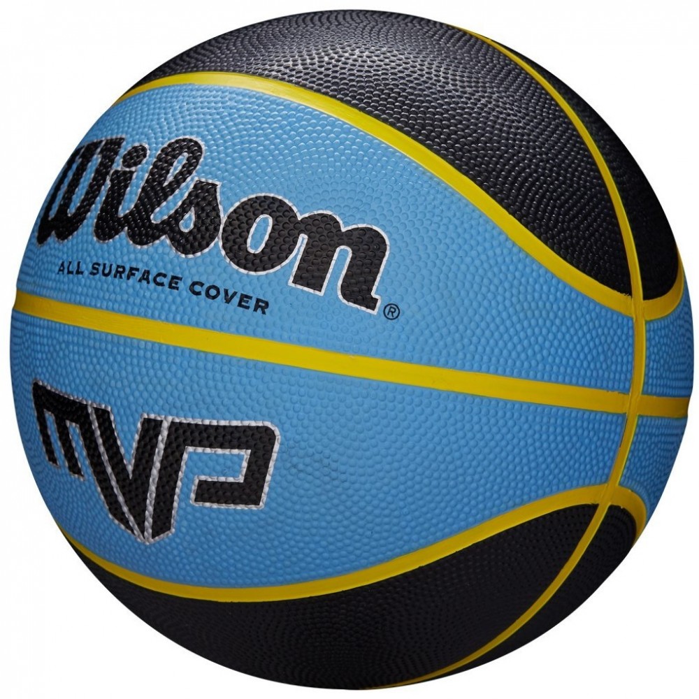 М'яч баскетбольний Wilson MVP розмір 5, 6, 7 чорно-синій для гри на вулиці-залі (WTB9019XB07)