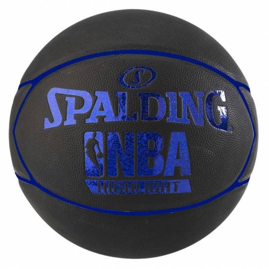 Мяч баскетбольный Spalding NBA Highlight размер 7 резиновый для игры на улице черный-синий