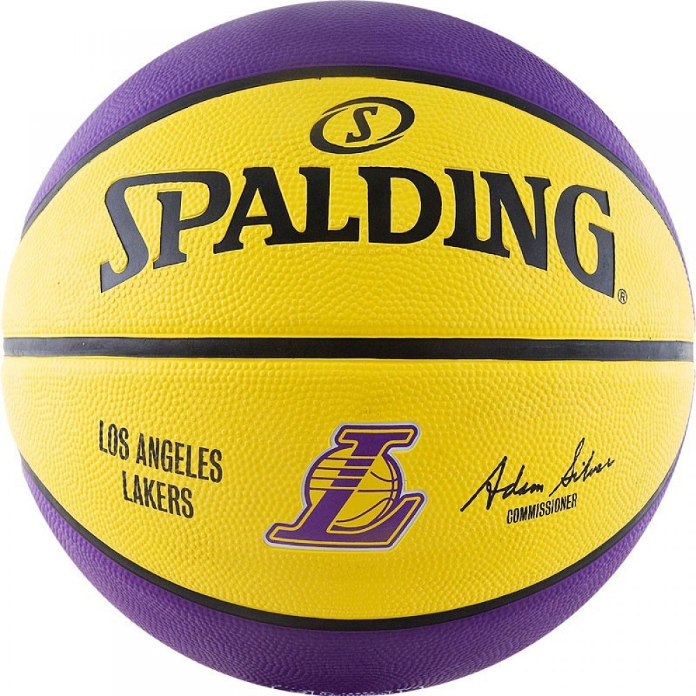 М'яч баскетбольний Spalding NBA Team L.A. Lakers розмір 7 гумовий для вулиці