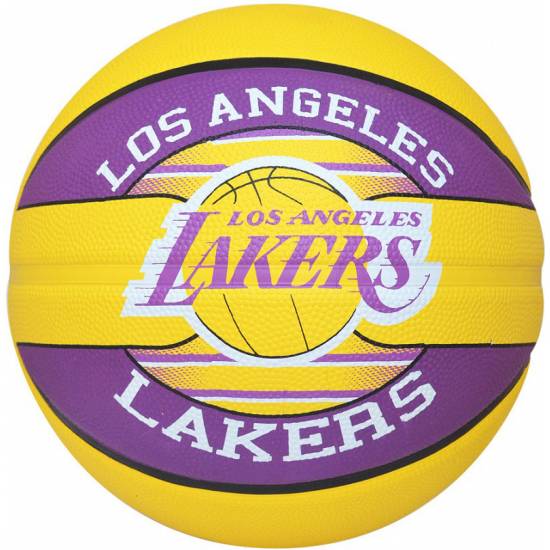 М'яч баскетбольний Spalding NBA Team L.A. Lakers розмір 7 гумовий для вулиці