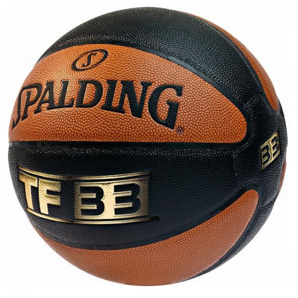 Офіційний баскетбольний м'яч для стрітболу 3х3 Spalding TF-33, композитна шкіра, розмір 6, чорний-коричневий