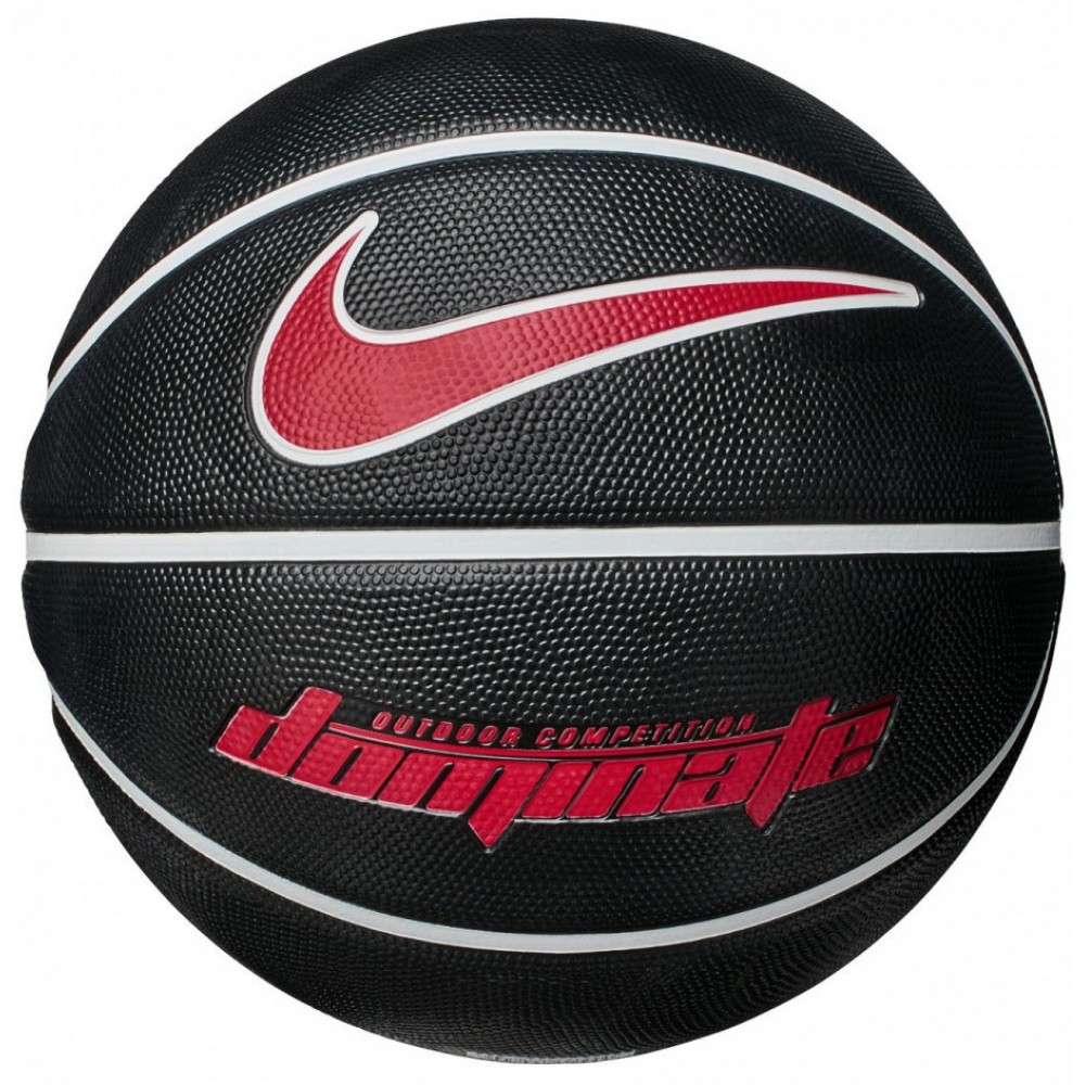 М'яч баскетбольний Nike Dominate розмір 5, 6, 7 гума чорний-білий-червоний (N.000.1165.095.07)