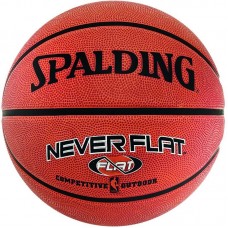 Мяч баскетбольный резиновый для игры на улице Spalding Neverflat Outdoor размер 7, оранжевый