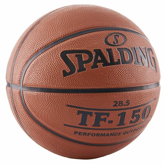 Мяч баскетбольный Spalding TF-150 Outdoor FIBA Logo размер 5, 6, 7 резиновый коричневый