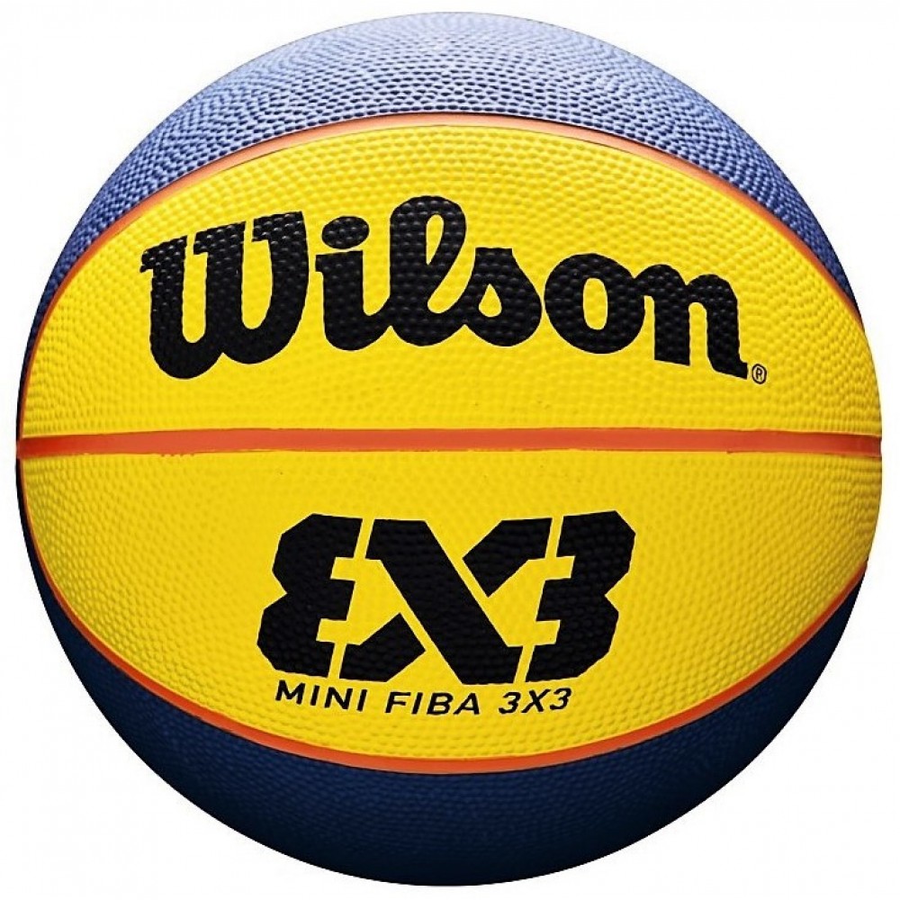 Міні-м'яч баскетбольний Wilson FIBA 3х3 Mini Ball розмір 3 гума жовто-синій (WTB1733XB)