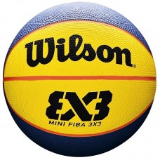 Міні-м'яч баскетбольний Wilson FIBA 3х3 Mini Ball розмір 3 гума жовто-синій (WTB1733XB)