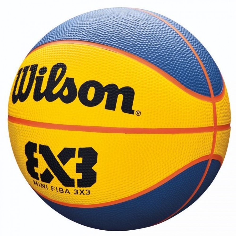 Міні-м'яч баскетбольний Wilson FIBA 3х3 Mini Ball розмір 3 гума жовто-синій (WTB1733XB)